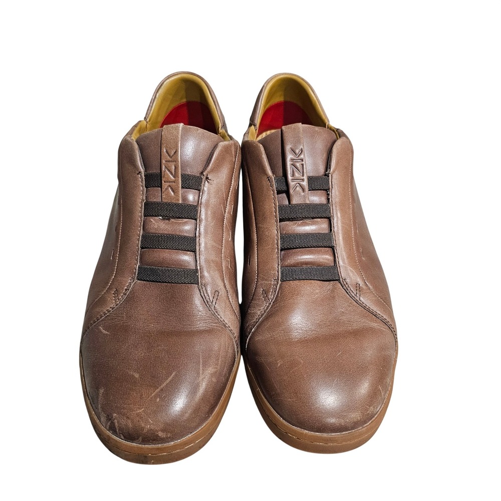 KIZIK Men's Brown Leather Slip On Sneakers Size 14M - Picture 2 of 7